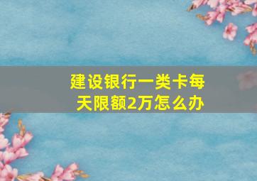 建设银行一类卡每天限额2万怎么办