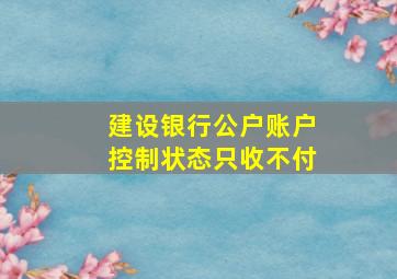 建设银行公户账户控制状态只收不付