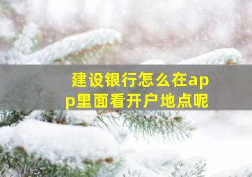 建设银行怎么在app里面看开户地点呢