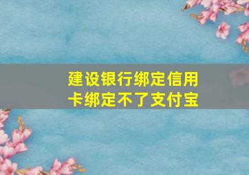 建设银行绑定信用卡绑定不了支付宝