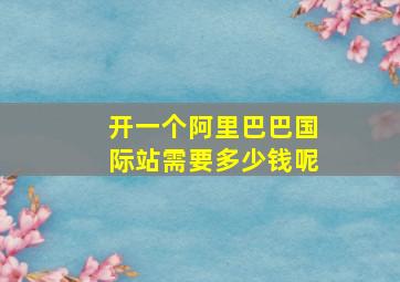 开一个阿里巴巴国际站需要多少钱呢