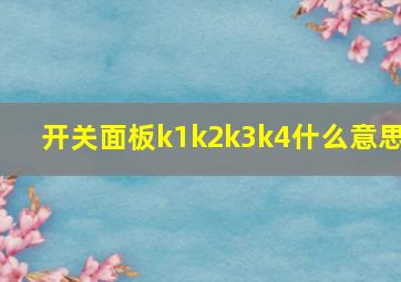 开关面板k1k2k3k4什么意思