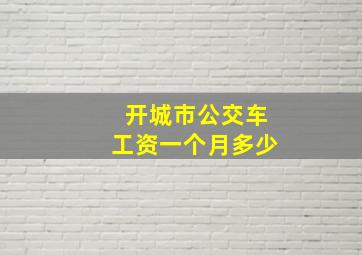 开城市公交车工资一个月多少