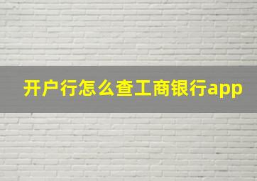 开户行怎么查工商银行app