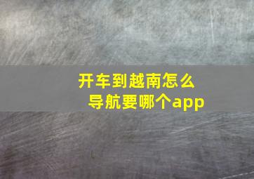 开车到越南怎么导航要哪个app