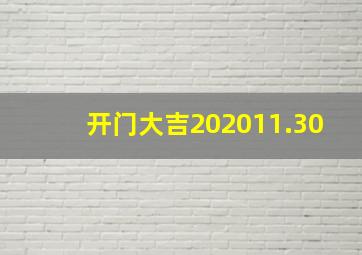 开门大吉202011.30