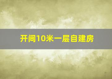 开间10米一层自建房