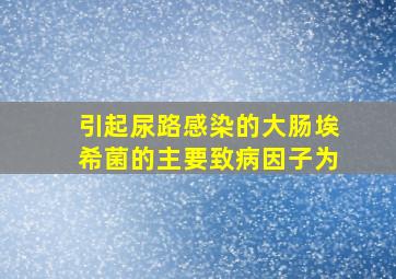 引起尿路感染的大肠埃希菌的主要致病因子为