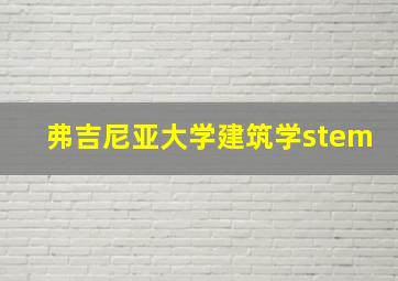 弗吉尼亚大学建筑学stem