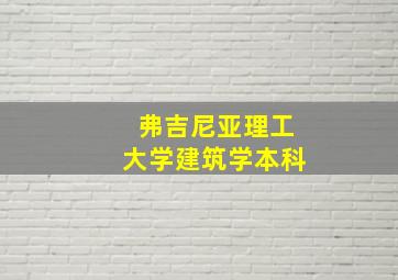 弗吉尼亚理工大学建筑学本科