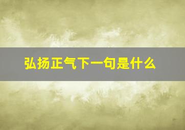 弘扬正气下一句是什么