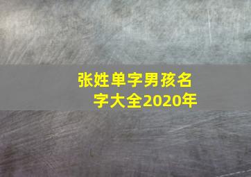 张姓单字男孩名字大全2020年