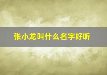 张小龙叫什么名字好听