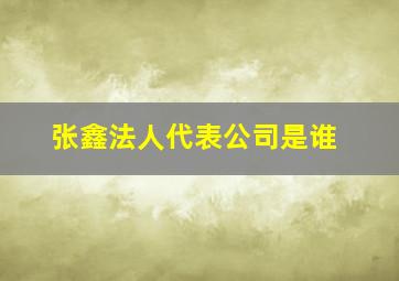 张鑫法人代表公司是谁