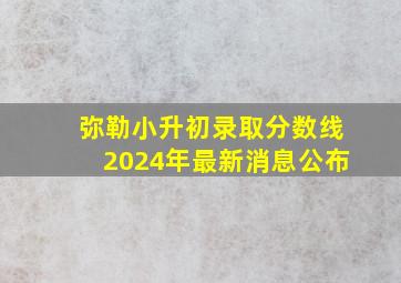 弥勒小升初录取分数线2024年最新消息公布