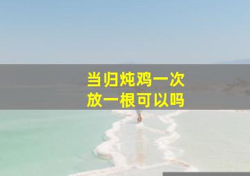 当归炖鸡一次放一根可以吗