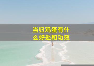 当归鸡蛋有什么好处和功效