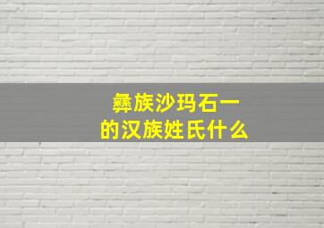 彝族沙玛石一的汉族姓氏什么