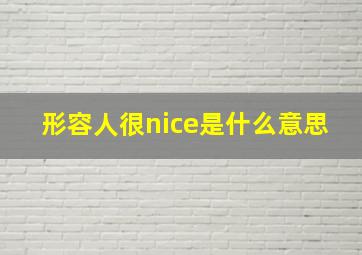 形容人很nice是什么意思