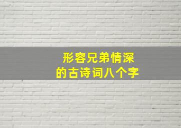 形容兄弟情深的古诗词八个字