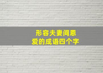 形容夫妻间恩爱的成语四个字