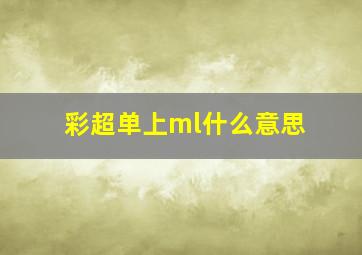 彩超单上ml什么意思