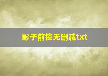 影子前锋无删减txt