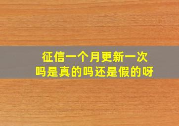 征信一个月更新一次吗是真的吗还是假的呀