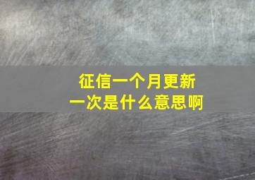 征信一个月更新一次是什么意思啊