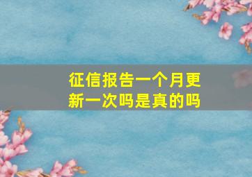 征信报告一个月更新一次吗是真的吗