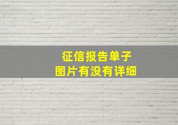 征信报告单子图片有没有详细