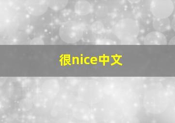 很nice中文