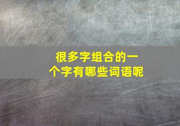 很多字组合的一个字有哪些词语呢