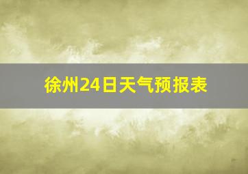 徐州24日天气预报表