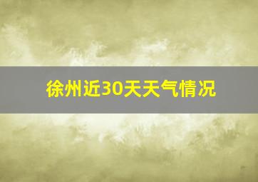 徐州近30天天气情况