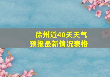 徐州近40天天气预报最新情况表格