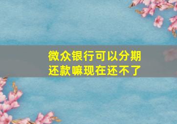 微众银行可以分期还款嘛现在还不了