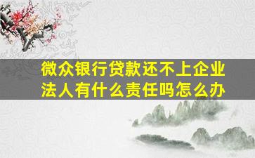 微众银行贷款还不上企业法人有什么责任吗怎么办