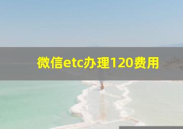 微信etc办理120费用