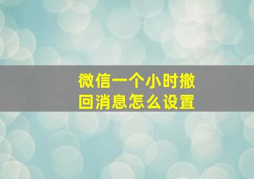 微信一个小时撤回消息怎么设置