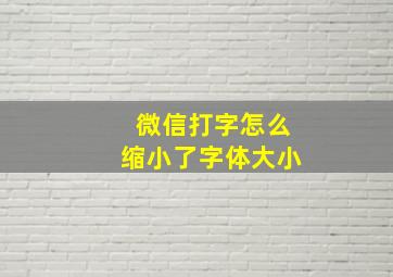 微信打字怎么缩小了字体大小