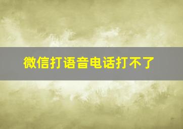 微信打语音电话打不了