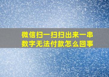 微信扫一扫扫出来一串数字无法付款怎么回事