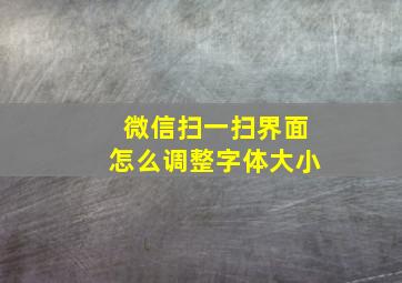 微信扫一扫界面怎么调整字体大小