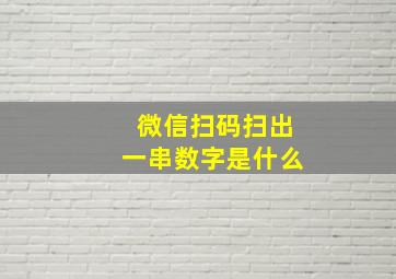 微信扫码扫出一串数字是什么