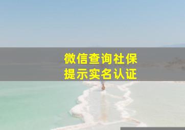 微信查询社保提示实名认证