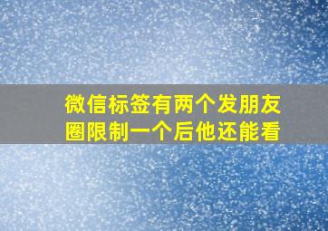 微信标签有两个发朋友圈限制一个后他还能看