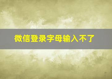 微信登录字母输入不了