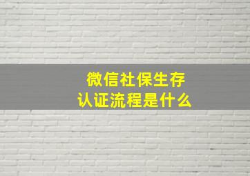 微信社保生存认证流程是什么