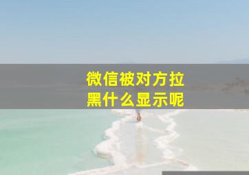 微信被对方拉黑什么显示呢